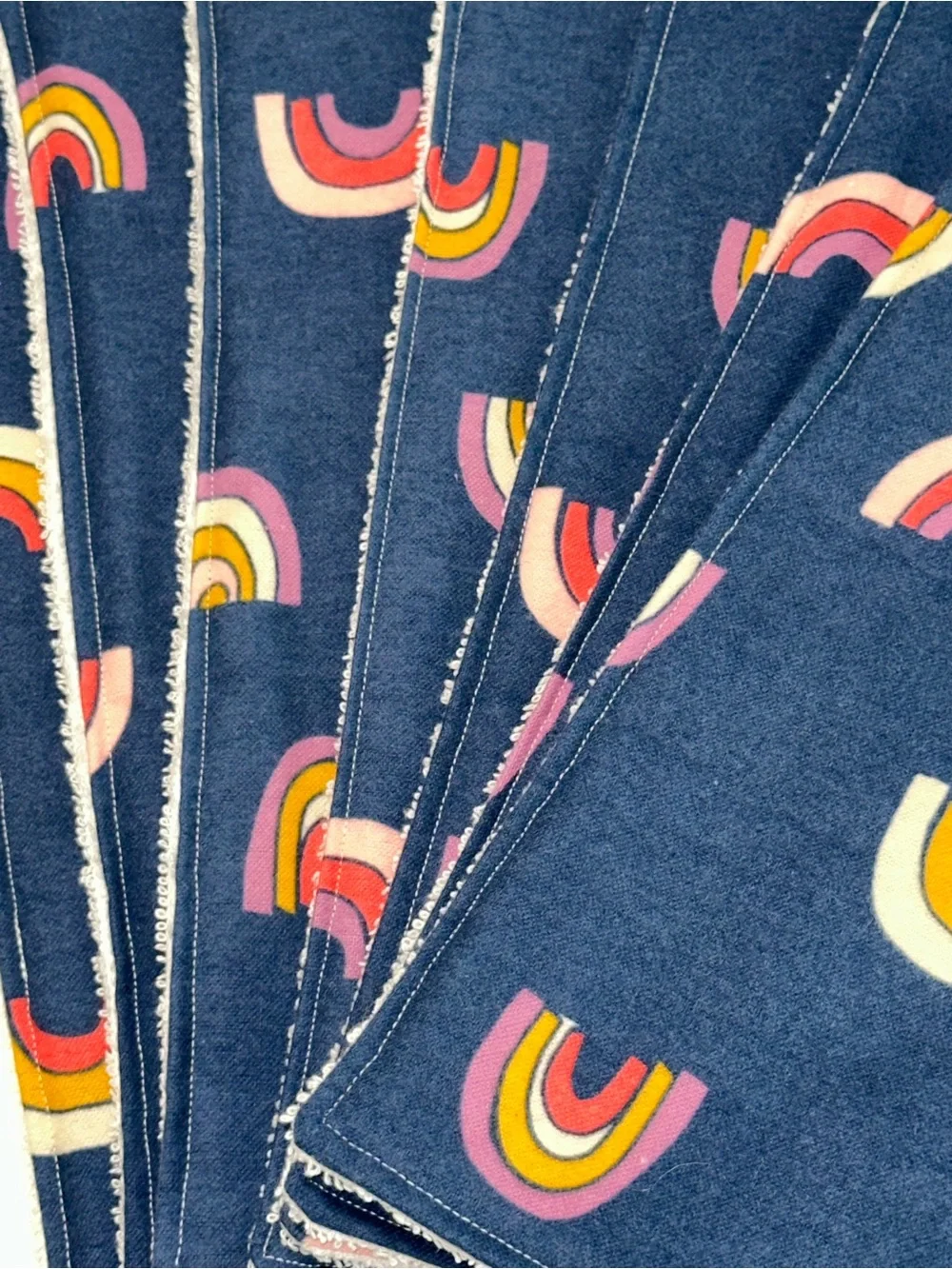 NEW! Handmade NoPaper Hand Towels Navy Pink Retro Arc Terry Cloth Roll 7pc - Picture 7 of 8